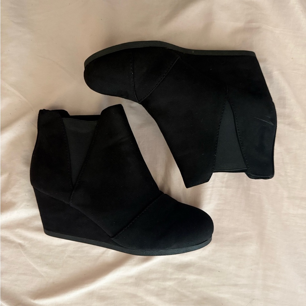 Women's Black Wedge Ankle Boots